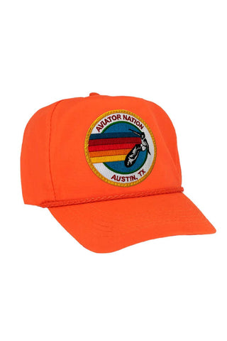 SIGNATURE AUSTIN VINTAGE NYLON TRUCKER HAT HATS Aviator Nation NEON ORANGE