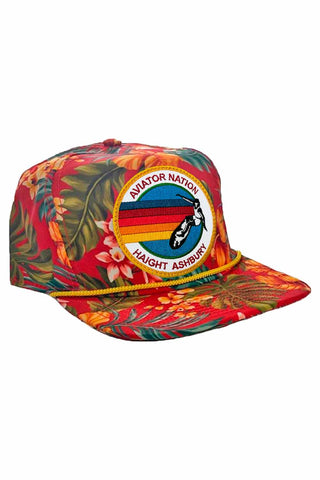 SIGNATURE HAIGHT ASHBURY - VINTAGE SAFARI TWILL LOW RISE TRUCKER HATS Aviator Nation RED