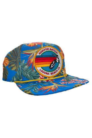 SIGNATURE LB - VINTAGE SAFARI TWILL LOW RISE TRUCKER HATS Aviator Nation VINTAGE BLUE