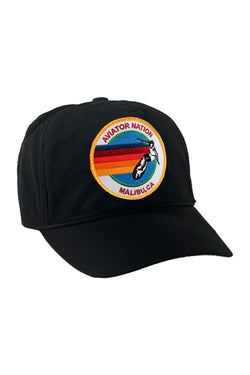 SIGNATURE MALIBU VINTAGE NYLON TRUCKER HAT HATS Aviator Nation BLACK