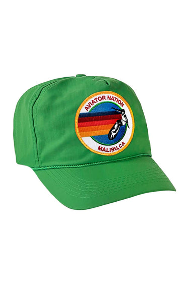 SIGNATURE MALIBU VINTAGE NYLON TRUCKER HAT HATS Aviator Nation KELLY GREEN