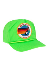 SIGNATURE MALIBU VINTAGE NYLON TRUCKER HAT HATS Aviator Nation NEON GREEN