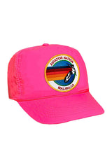 SIGNATURE MALIBU VINTAGE NYLON TRUCKER HAT HATS Aviator Nation NEON PINK