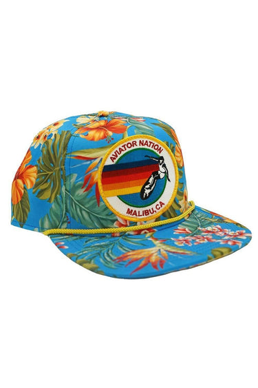 SIGNATURE MALIBU VINTAGE SAFARI TWILL LOW-RISE TRUCKER HATS Aviator Nation Vintage Blue