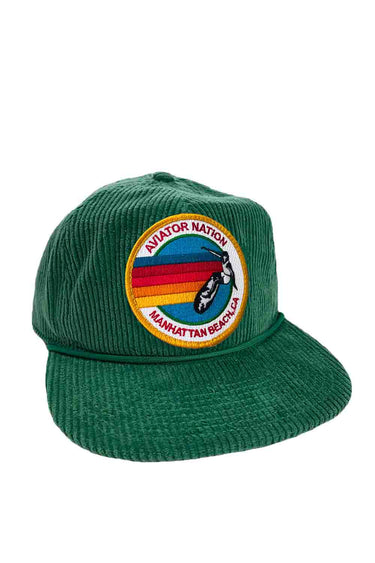 SIGNATURE MB - VINTAGE CORDUROY TRUCKER HATS Aviator Nation KELLY GREEN