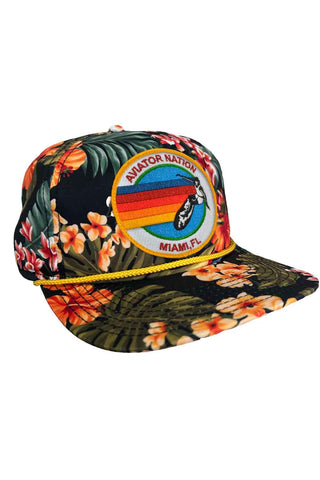SIGNATURE MI - VINTAGE SAFARI TWILL LOW RISE TRUCKER HATS Aviator Nation BLACK