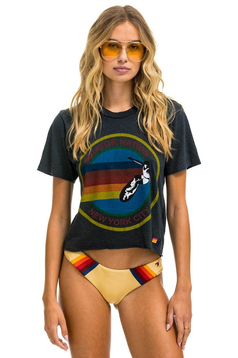 SIGNATURE NEW YORK CITY BOYFRIEND TEE - CHARCOAL Boyfriend Tee Aviator Nation