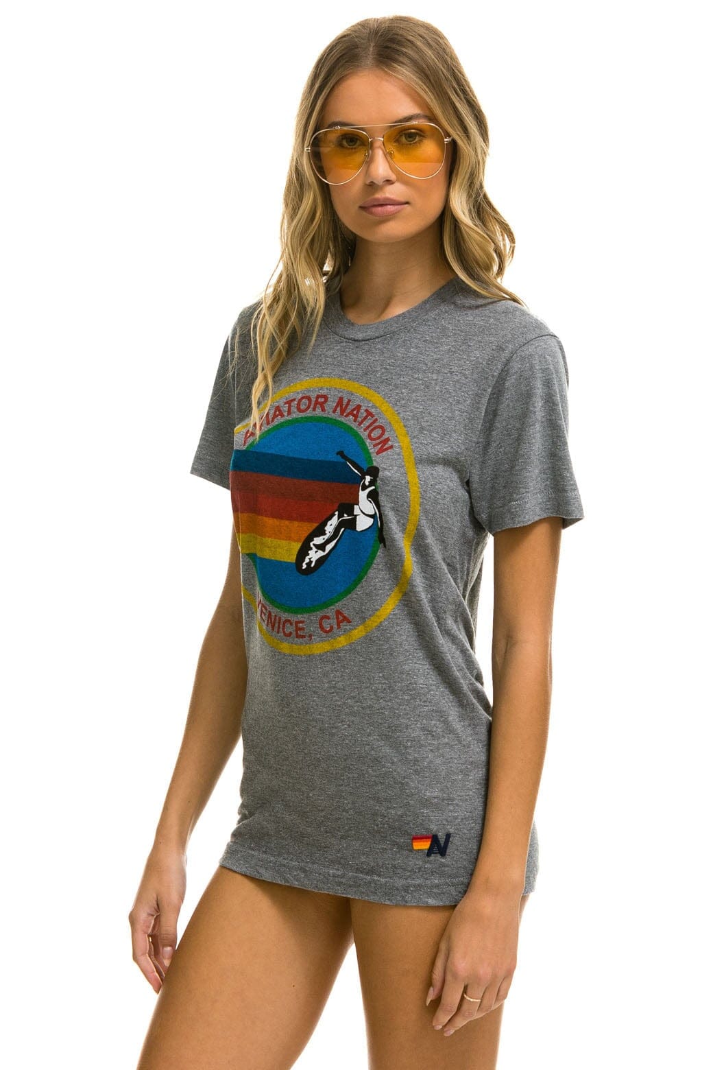 SIGNATURE TEE - HEATHER GREY Tees Aviator Nation