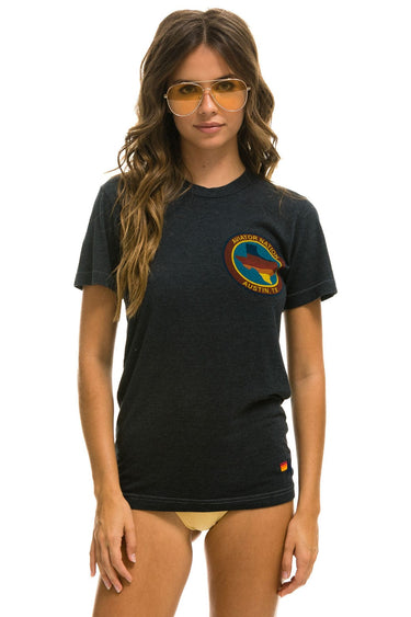 SIGNATURE TEXAS SMALL LOGO TEE - CHARCOAL Tees Aviator Nation