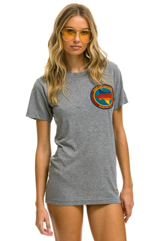 SIGNATURE TEXAS SMALL LOGO TEE - HEATHER GREY Tees Aviator Nation