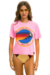 SIGNATURE VAIL BOYFRIEND TEE - NEON PINK Boyfriend Tee Aviator Nation