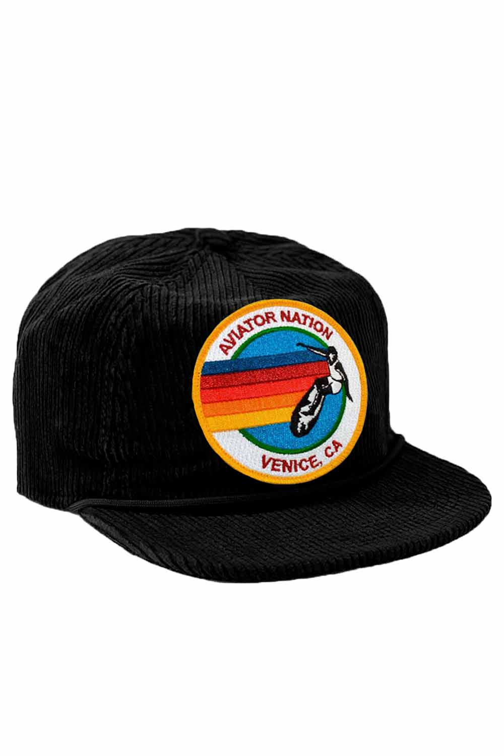 SIGNATURE VENICE - VINTAGE CORDUROY TRUCKER HAT HATS Aviator Nation BLACK