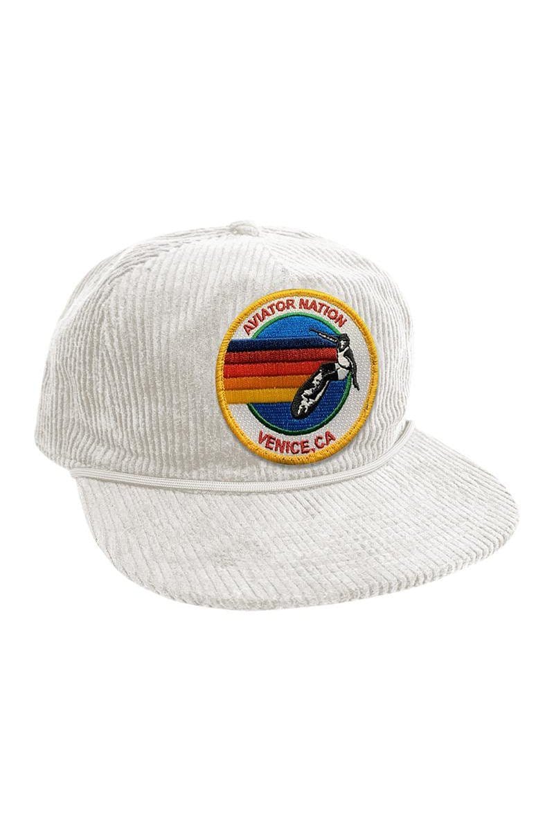 SIGNATURE VENICE - VINTAGE CORDUROY TRUCKER HAT HATS Aviator Nation VINTAGE WHITE