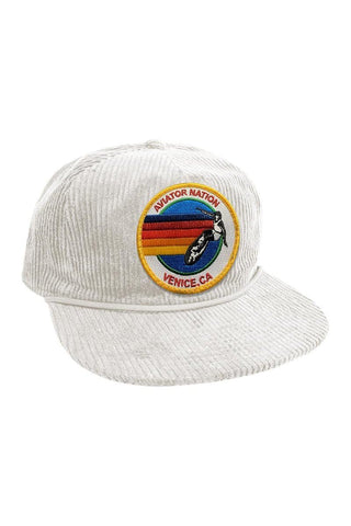 SIGNATURE VENICE - VINTAGE CORDUROY TRUCKER HAT HATS Aviator Nation VINTAGE WHITE