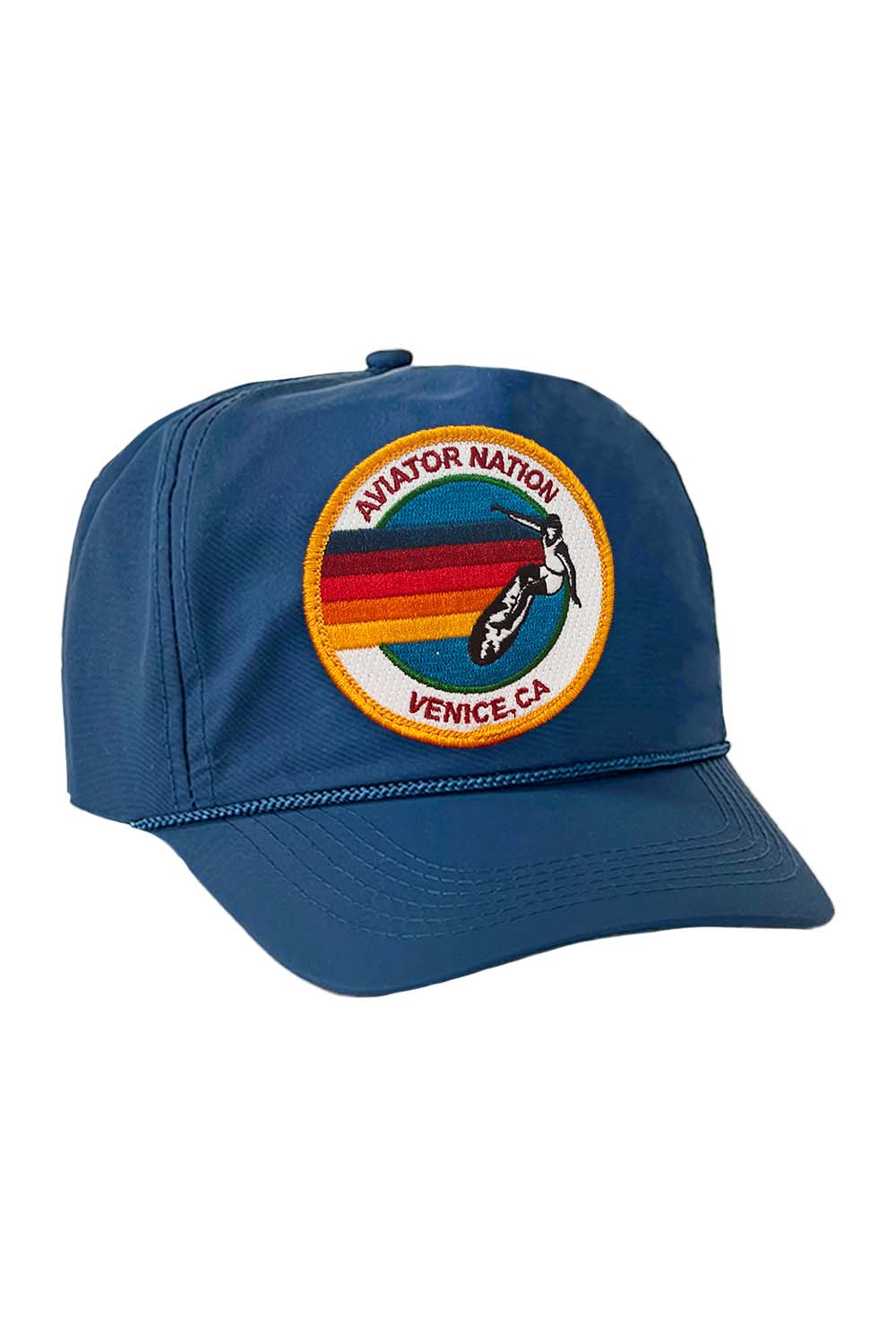 SIGNATURE VENICE VINTAGE NYLON TRUCKER HAT HATS Aviator Nation NAVY