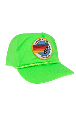 SIGNATURE - VINTAGE NYLON TRUCKER HAT HATS Aviator Nation NEON GREEN