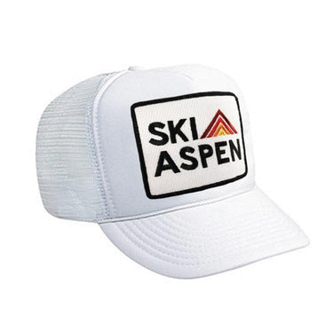 SKI ASPEN TRUCKER HAT HATS Aviator Nation WHITE
