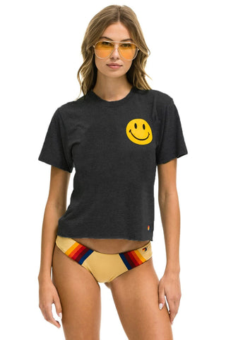 SMILEY 2 BOYFRIEND TEE - CHARCOAL Boyfriend Tee Aviator Nation