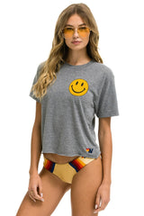 SMILEY 2 BOYFRIEND TEE - HEATHER Boyfriend Tee Aviator Nation