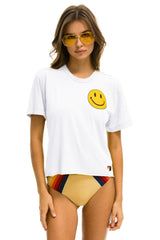 SMILEY 2 BOYFRIEND TEE - WHITE Boyfriend Tee Aviator Nation