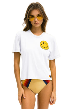 SMILEY 2 BOYFRIEND TEE - WHITE Boyfriend Tee Aviator Nation