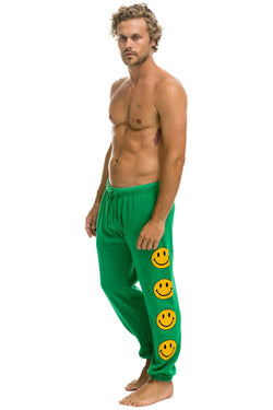 SMILEY 2 MENS SWEATPANTS - KELLY GREEN Men's Sweatpants Aviator Nation