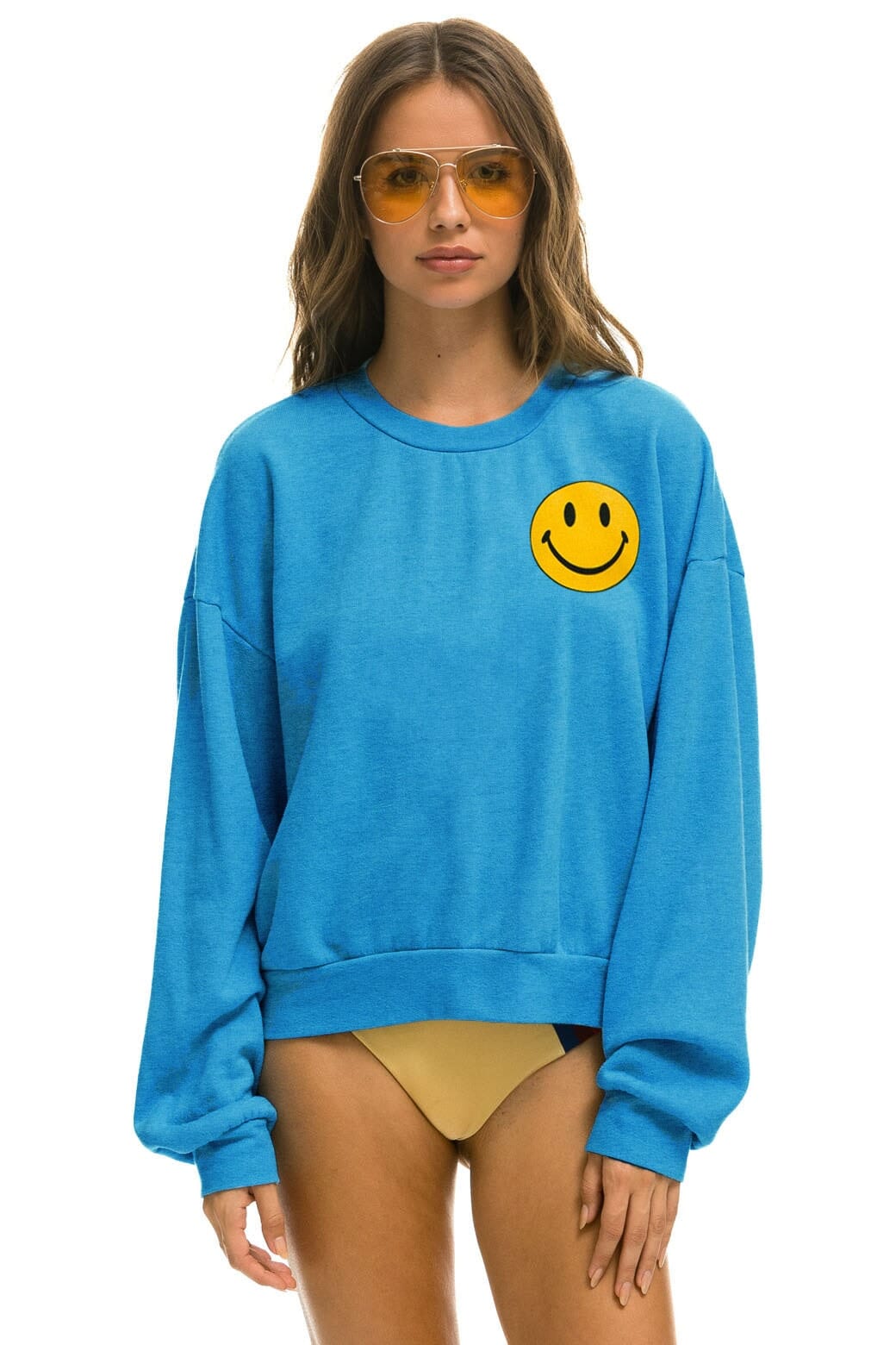 SMILEY RELAXED SWEATSHIRT OCEAN – Aviator Nation
