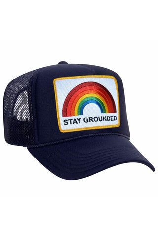 STAY GROUNDED TRUCKER HAT Trucker Hat Aviator Nation NAVY