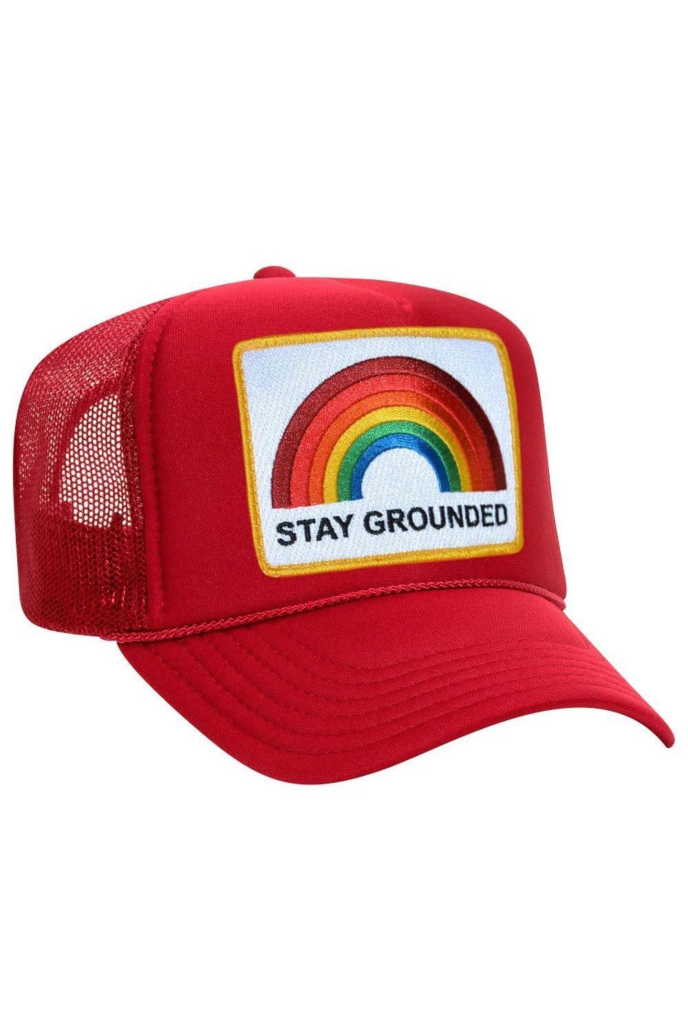 STAY GROUNDED TRUCKER HAT Trucker Hat Aviator Nation Red