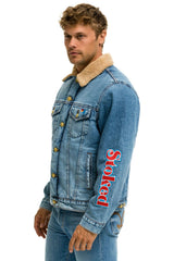 STOKED BOLT SMILEY RANCH SHERPA DENIM JACKET- SUPER LIGHT Denim Jacket Aviator Nation
