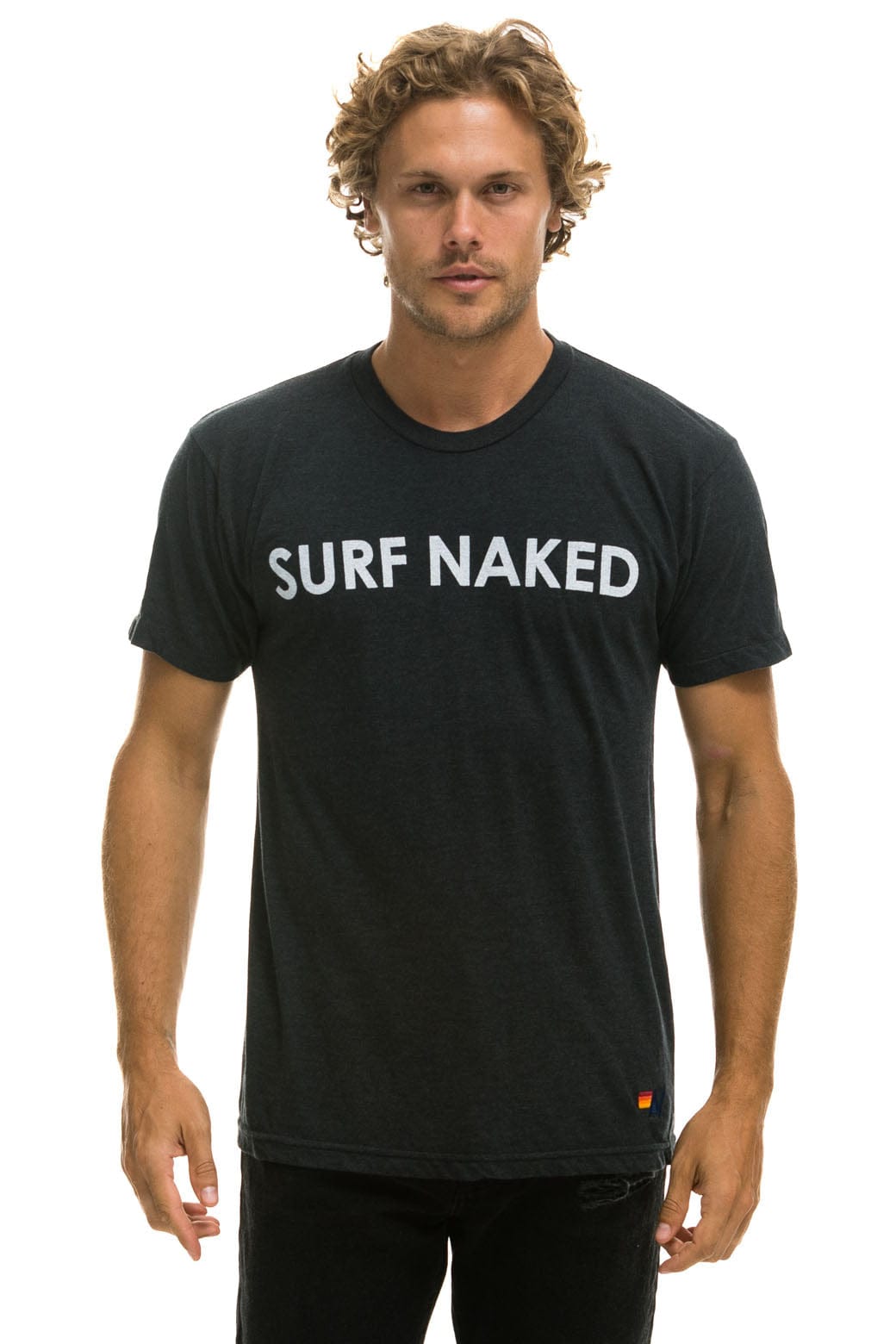 SURF NAKED TEE - CHARCOAL Tees Aviator Nation