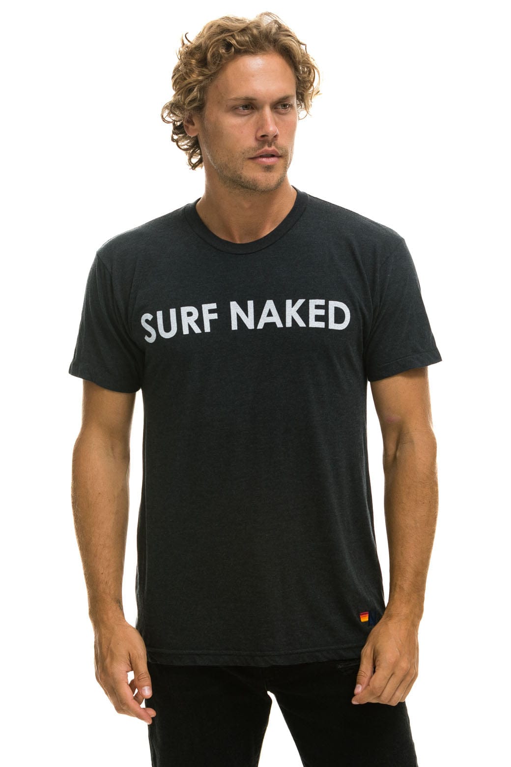 SURF NAKED TEE - CHARCOAL Tees Aviator Nation