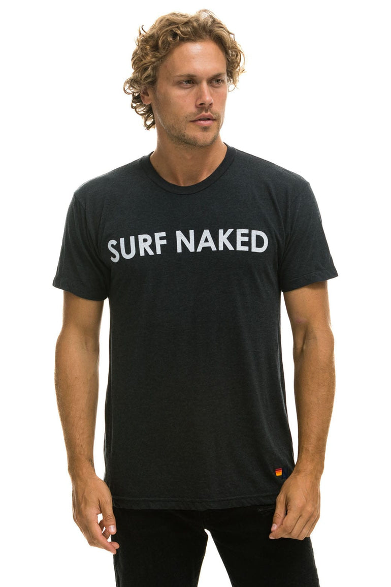 SURF NAKED TEE - CHARCOAL Tees Aviator Nation