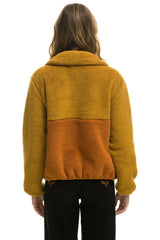TEDDY APRES HALF ZIP COLOR BLOCK JACKET - HONEY Women's Outerwear Aviator Nation