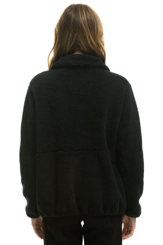 TEDDY APRES HALF ZIP JACKET - BLACK Women's Outerwear Aviator Nation