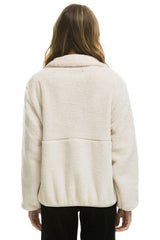 TEDDY APRES HALF ZIP JACKET - VINTAGE WHITE Women's Outerwear Aviator Nation