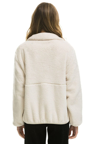 TEDDY APRES HALF ZIP JACKET - VINTAGE WHITE Women's Outerwear Aviator Nation