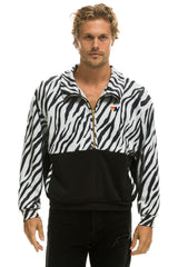 TEDDY FLEECE UNISEX HALF ZIP COLOR BLOCK JACKET - ZEBRA Sweatshirt Aviator Nation