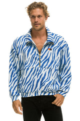TEDDY FLEECE UNISEX HALF ZIP JACKET - BLUE TIGER Sweatshirt Aviator Nation