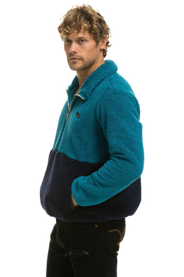 TEDDY UNISEX HALF ZIP COLOR BLOCK JACKET - CAPRI Unisex Outerwear Aviator Nation