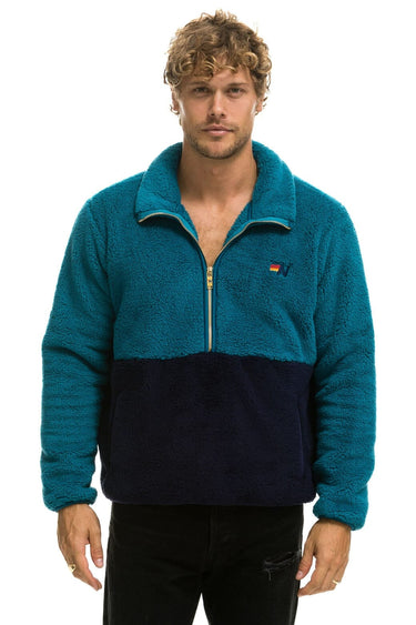 TEDDY UNISEX HALF ZIP COLOR BLOCK JACKET - CAPRI Unisex Outerwear Aviator Nation
