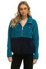 TEDDY UNISEX HALF ZIP COLOR BLOCK JACKET - CAPRI Unisex Outerwear Aviator Nation