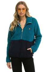 TEDDY UNISEX HALF ZIP COLOR BLOCK JACKET - CAPRI Unisex Outerwear Aviator Nation