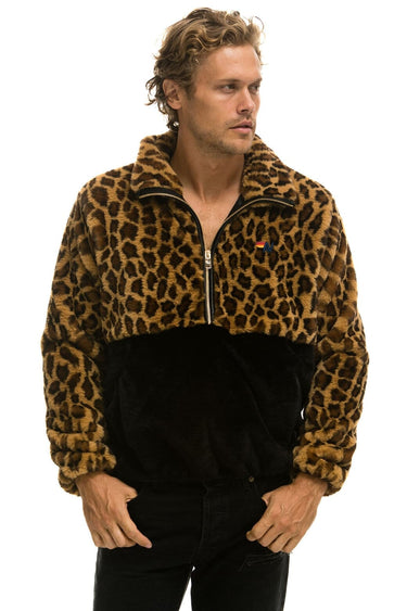 TEDDY UNISEX HALF ZIP COLOR BLOCK JACKET - CHEETAH Unisex Outerwear Aviator Nation