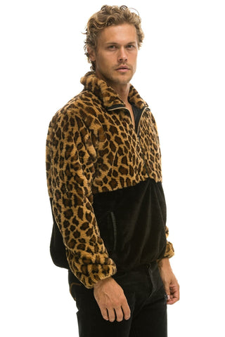TEDDY UNISEX HALF ZIP COLOR BLOCK JACKET - CHEETAH Unisex Outerwear Aviator Nation