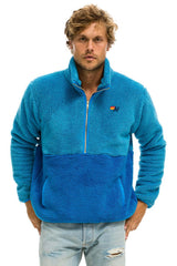 TEDDY UNISEX HALF ZIP COLOR BLOCK JACKET - OCEAN Jacket Aviator Nation