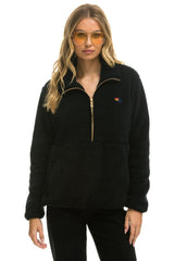 TEDDY UNISEX HALF ZIP JACKET - BLACK Unisex Outerwear Aviator Nation