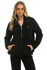 TEDDY UNISEX HALF ZIP JACKET - BLACK Unisex Outerwear Aviator Nation