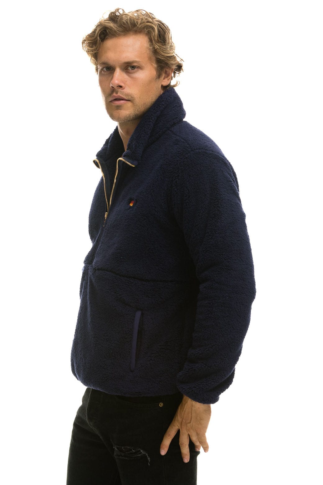 TEDDY UNISEX HALF ZIP JACKET - NAVY Jacket Aviator Nation