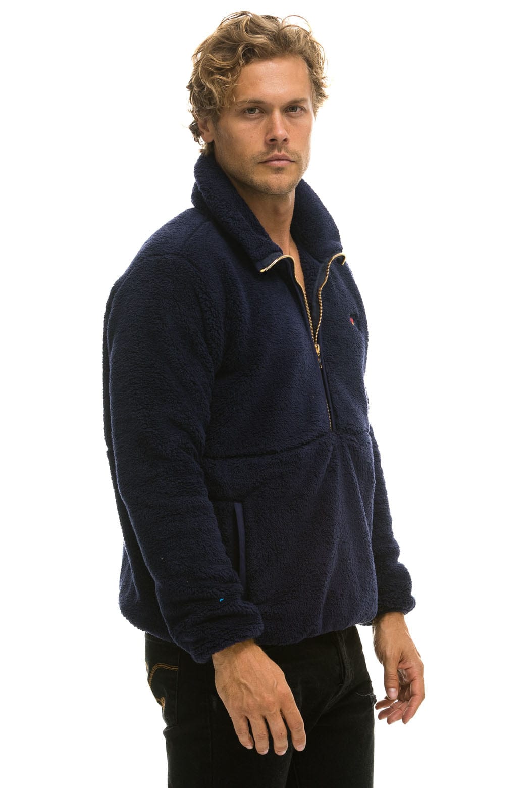 TEDDY UNISEX HALF ZIP JACKET - NAVY Jacket Aviator Nation